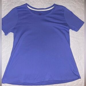 Isaac Mizrahi Pima Cotton Scoop Neck T-Shirt Size 10-12 “Blue Iris”